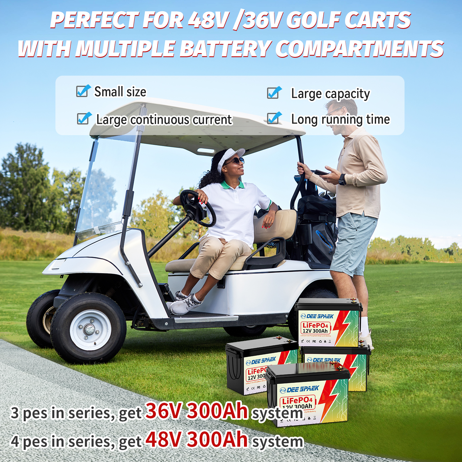12V 300Ah LiFePO4 Battery,Lithium Batteries for RV,Solar,Backup Power,Trolling Motor,Marine,Camper,Built in 200A BMS,15000+ Deep Cycles
