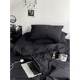thumbnail image 3 of Goth Gris Oscuro Algodón 4 Piezas Ropa de Cama Funda Nórdica Set En Single Twin Queen King, 3 of 7