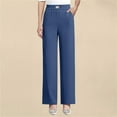 thumbnail image 2 of ManxiVoo Pull On Pants for Women Easy Dressing Trousers with a Streamlined Silhouette for All-Day Wear L Size Blue, 2 of 8