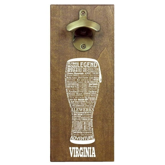 Torched Beer Bottle Opener Magnetic Cap Catcher  12" x 5" x 2.5" Virginia