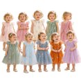 thumbnail image 5 of Curuila Infant Toddler Girls Mesh Dress Flutter Sleeve Floral Embroider Square Neck Party Fashionable Dresses For Girls Size 12-18 Months, 5 of 8