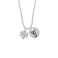 thumbnail image 2 of Delight Jewelry Medium Open Infinity Knot Silvertone Script Initial Disc - G - Charm Necklace, 20"+3", 2 of 4