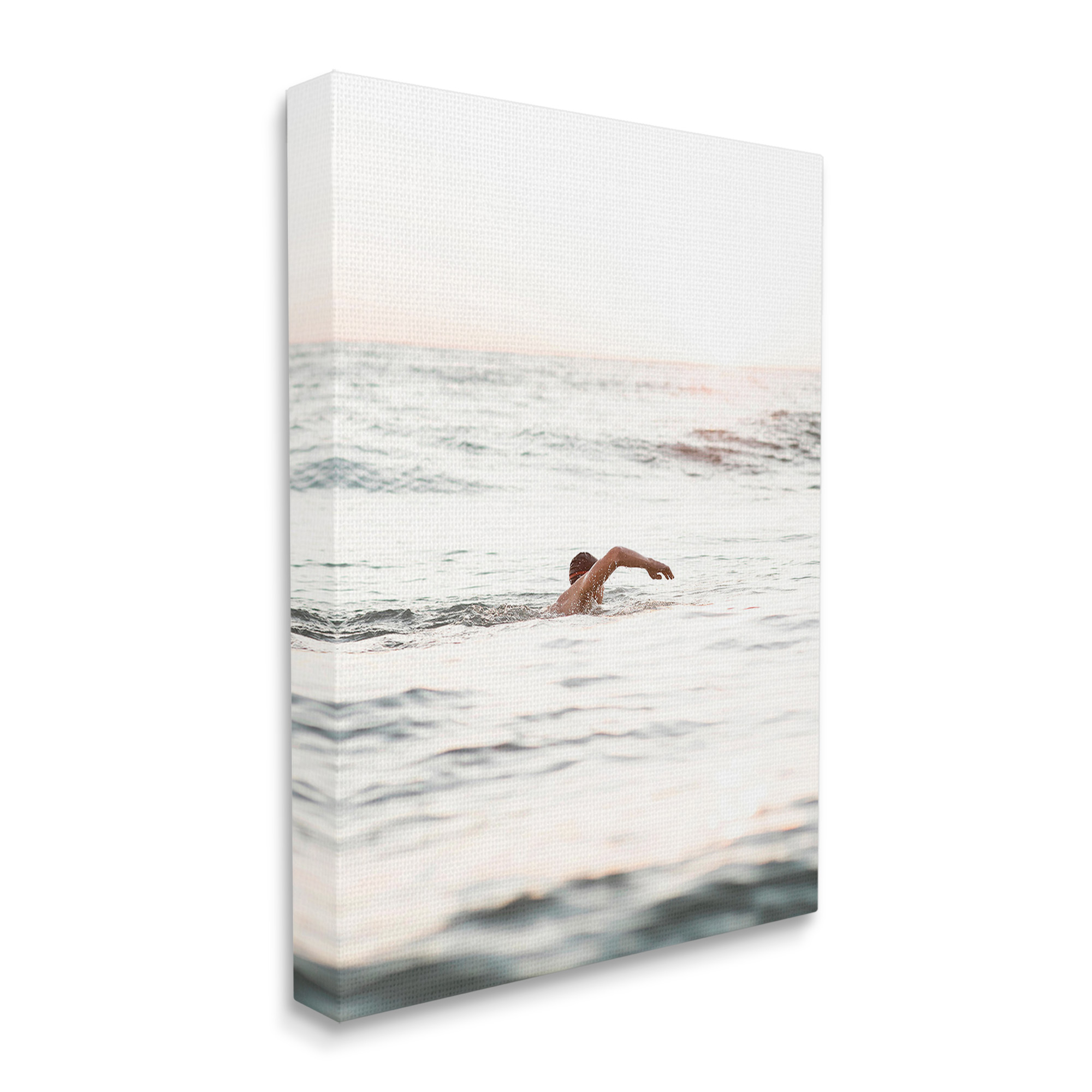 Stupell Industries Person Swimming in Sea Novelty Photography Gallery Wrapped Canvas Art Print Wall Art, 16 x 20