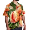 thumbnail image 2 of Peach Men's Short Sleeve Button Down Beach Shirts, Casual Printed Summer Unisex Tops, 2 of 6