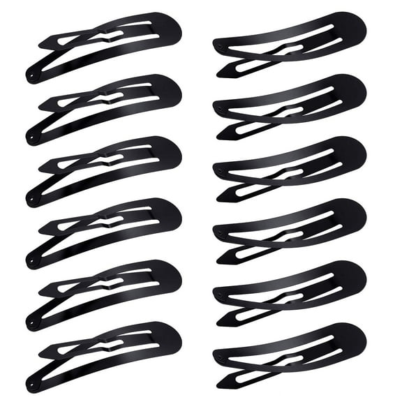50 Pieces 3.5 Inch Large Metal Snap Hair Clips No Slip Hair Barrettes Long Hair Side Clip Clamp Hair Clips for Girls Women Hair Accessories (Black)