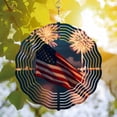 thumbnail image 2 of 3D Metal Hanging Wind Spinners - Artistic American Flag Design with Tropical Palm Trees for Yard & Garden Decor, 2 of 6