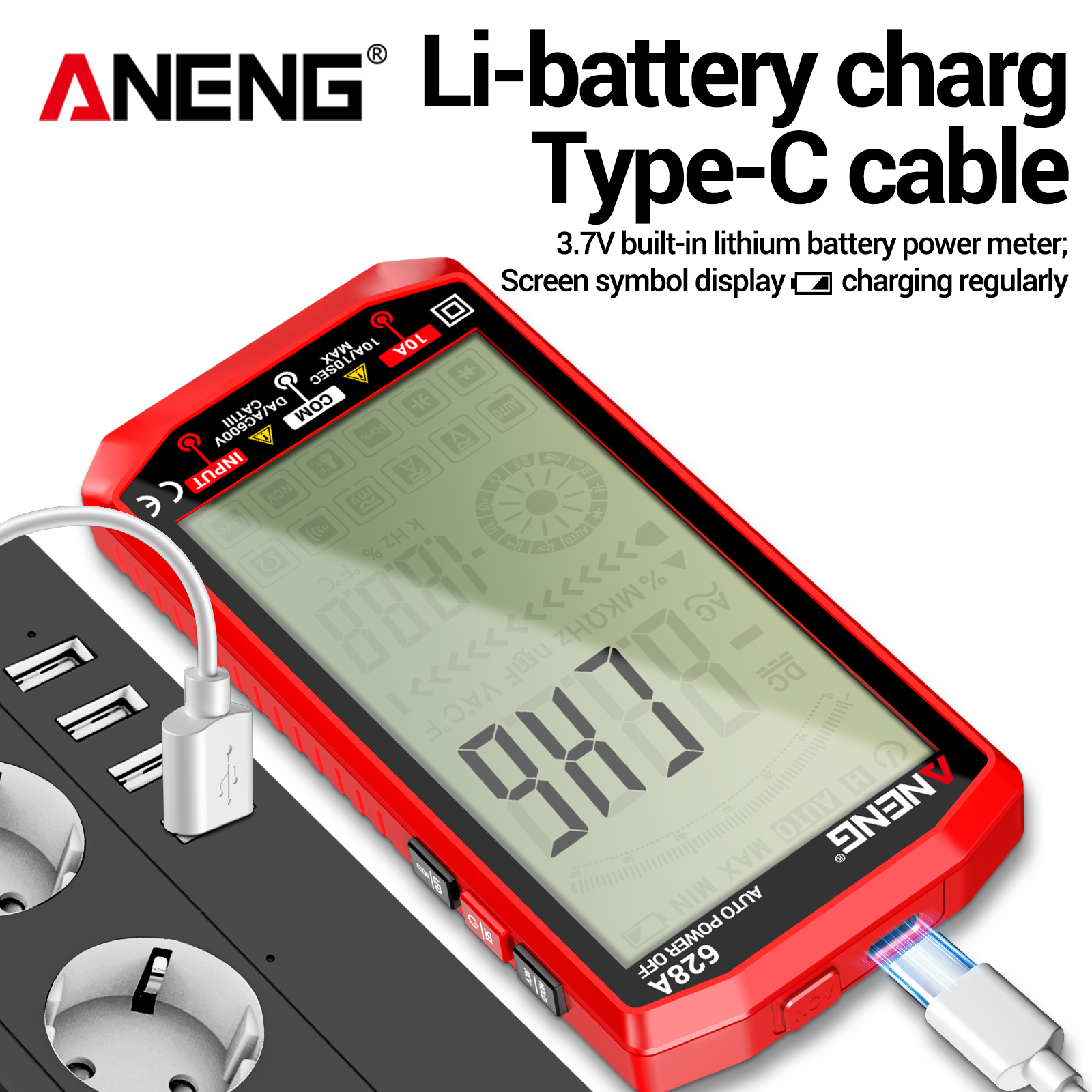 ANENG Digital Multimeter 628A 4.5" Large Backlit Screen
