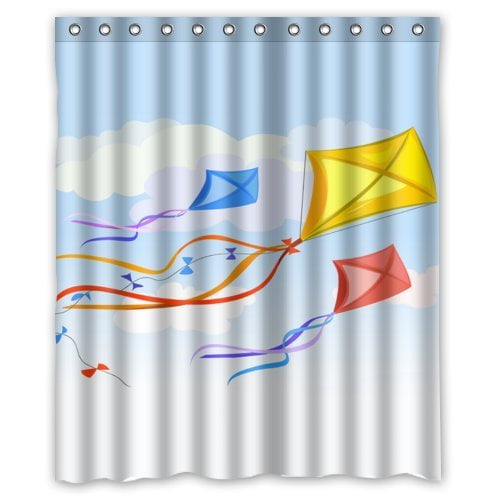 Cortina de ducha ABPHQTO Impermeable para Baño 150x180 cm Cometa Volando en El Cielo