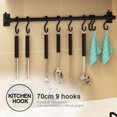 thumbnail image 1 of CAROOTU Support de Cuisine Suspendu avec Crochets, Support Mural en Aluminium, Barre Simple, Rangement Facile, 1 of 6