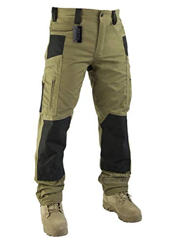 Survival Tactical Gear Men/’s Ripstop Pants Outdoor Military Camo Cargo Trousers for Camping Hiking