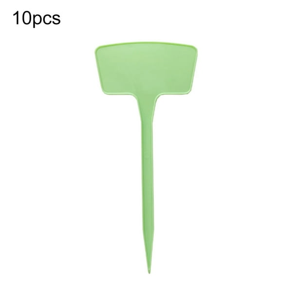 Aimiya 10Pcs/Set Plant Labels Waterproof Insert Design Solid Color T-Shape Plastic Plant Tags for Gardening(Type 9)