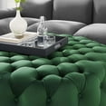 thumbnail image 5 of Modway Amour Tufted Button Large Round Performance Velvet Ottoman in Emerald, 5 of 6