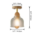 thumbnail image 3 of FSLiving RV Hardwired Clear Glass Wall Light, 12V Retro Wood RV Decorative Light Ceiling Light Flower Fixtures Ceiling Mount, E26 2700K Bulb Included Country Semi Flush Mount for RV Camper, 3 of 7