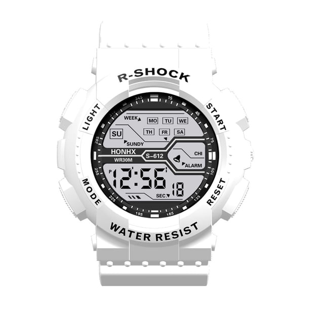 Reloj deportivo para hombre, relojes de moda para hombre, reloj de pulsera deportivo de goma con cronómetro digital LCD y fecha, reloj de PU