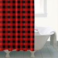 thumbnail image 4 of Red Black Plaid Checkered Pattern Shower Curtain 84"x72" ,Bathroom Decorative Shower Curtains Set with 12 Hooks,Modern Waterproof Washable Shower Curtain, 4 of 6