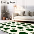 thumbnail image 2 of ODIKA 3'x5' Machine Washable Non-Slip Area Rug, Geometric with Interlocking Green Hexagon and Starburst High Traffic Rug, Green, 93569, 2 of 7