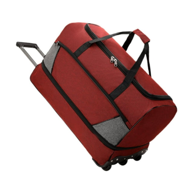 Bolsa de lona con ruedas, bolsa de transporte, bolsa de viaje con ruedas para mujer, para picnic al aire libre Rojo
