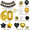 thumbnail image 2 of AOWEE Black Gold 60th Birthday Decoration, 60 Year Old Birthday Party Supplies, 60th Birthday Black Gold Balloon Decorations for Men Women 60th Birthday Anniversary Party, 2 of 7