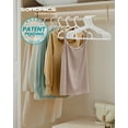 thumbnail image 2 of 50-Pack Plastic Hangers with Wide Shoulder Notches, 0.16 Inch Slim Space Saving Closet Organizers, Cloud White, 2 of 6