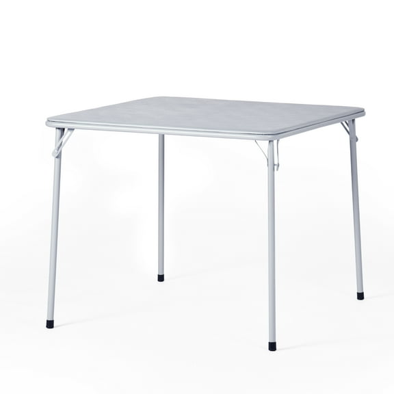 Homy Casa 34'' Folding Card Table with Padded Tabletop, Portable Table for Party Picnics Games, Gray