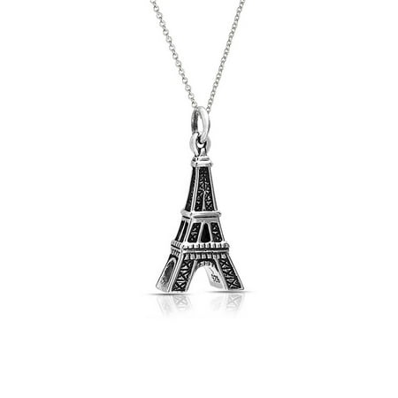 French Outdoor Pendant - French Dangling Eiffel Tower Pendant Necklace For Women For Teen Oxidized 925 Sterling Silver With Chain