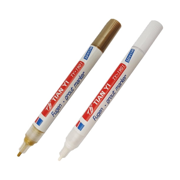 Rotulador de s impermeable de 2 piezas, marcadores de lechada, removedor de marcador de s, bolígrafo de reparación de s, pintor, de pared, baño, Blanco y Sunnimix Rotulador de azulejos