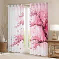 thumbnail image 2 of jejeloiu Abstract Cherry Floral Black Out Curtains,Pink Splashing Ink Curtains Pack of 2 (42x63 Each),Modern Aesthetic Art Bedroom Curtains For Teens,Microfiber Bedroom Decor, 2 of 6