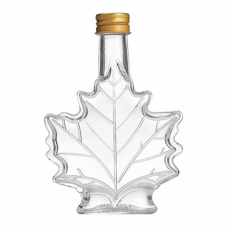 NOVELAR Thickened Glass Maple Leaf Bottles, 4.37 to 6.69 Inches Tall, Leak-Proof Storage for DIY Craft Projects and Gifts
