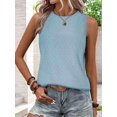 thumbnail image 4 of Tank Tops for Women Sleeveless Eyelet Shirts Sky blue XXL, 4 of 7