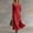 Red, variant on Women's Linen-Blend Maxi Dress, V-Neck Long Sleeve with Button Detail & Side Slit, Casual Summer Flowy Dress Red S
