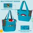 thumbnail image 3 of Organizador de bolsas de ganchillo Veirdro Velvet para guardar hilo, color verde azulado, 3 of 9