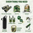 thumbnail image 4 of Cerem Outdoor Adventure Kit with Walkie-Talkies, LED Flashlight, Camouflage Camping Gear, 10-in-1 Bundle, 4 of 7