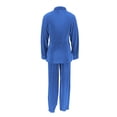 thumbnail image 5 of Busydd Women's Pajama Sets Long Sleeve Turndown Collar Button Top and Trousers Two Piece Sleepwear Trendy Solid Color Ribbed Fall Pajamas S, 5 of 6