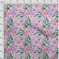 thumbnail image 3 of oneOone Cotton Silk Rose Pink Fabric Flower Watercolor Sewing Material Print Fabric By The Yard 42 Inch Wide, 3 of 4