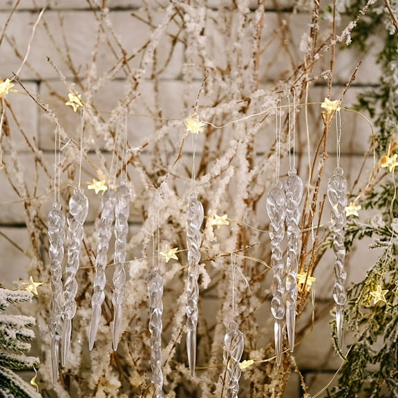 Raindrops 36Pcs Christmas Tree Icecycles Decorations Transparent Ornament for Friends Gatherings