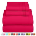 thumbnail image 5 of Nestl Queen Sheets Set, 1800 Series 4 Piece Sheets Queen Set, Luxury Soft Microfiber Queen Size Bed Sheets Set, Hot Pink, 5 of 9