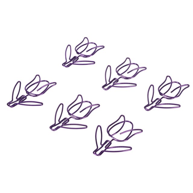 Pinces à Papier Fleur, Pinces à Papier Violettes Portables pour Trier les Documents et Marque-Pages