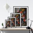thumbnail image 5 of Póster enmarcado - Jan Davidsz De Heem - Tulips, A Sunflower, An Iris And Other Flowers In A Glass Vase On The Marble Base Of A Column Dimensión LxA: 24cm x 18cm, Marco: Negro esquí esquí Gafas de esquí, 5 of 5