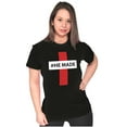 thumbnail image 4 of He Made Me Christian Jesus Christ Womens Slim Fit Graphic Tee Brisco Brands S, 4 of 5
