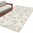 thumbnail image 2 of Area Rug 48×72in, Seamless Sage Green Leaves Floor Carpet Living Room Rug, Retro Leaf Plant on Beige Non-Slip Welcome Mat Indoor Rugs for Bedroom Dining Room, 2 of 9
