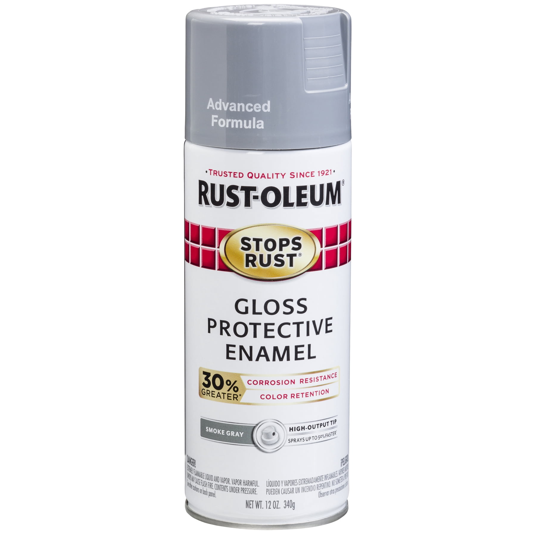Smoke Gray, Rust-Oleum Stops Rust Advanced Gloss Spray Paint, 12 oz