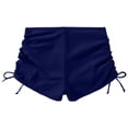 thumbnail image 4 of PEASKJP Women's Swimwear Bottoms Women's High Waisted Full Coverage Cheeky Bikini Bottoms Tummy Control Adjustable Dtawstring Swim Bottoms (Navy,L), 4 of 5