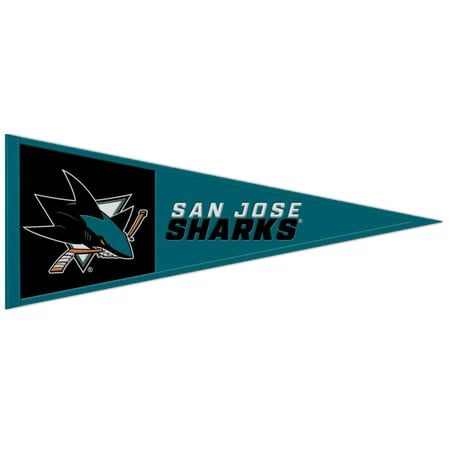 WinCraft San Jose Sharks 13 x 32 Wool Primary Logo Pennant
