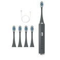 Soundwave Electric Toothbrush Rechargeable With 5 Brush Heads 5 Modes