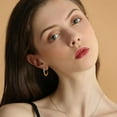 thumbnail image 3 of Elegant 14K Gold Hoop Earrings for Women Lightweight Small Gold Hoops with Textured Bead Detail, Hypoallergenic 22mm Huggie Style Gold  Plated Earrings, Everyday Jewelry Gift for Her, 3 of 7