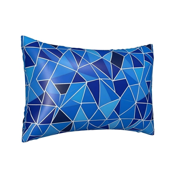Imitation Silk Hair Care Pillowcase 20x30in Invisible Zipper Design Satin Pillowcase For Bedroom Living Room Sofa Hotel Royalblue Geometric Lines_4
