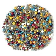 Cousin DIY Pinata Glass Bead Mix with Metal Spacer Beads, 1200 Piece, Red/Yellow/Silver, AJM64100021