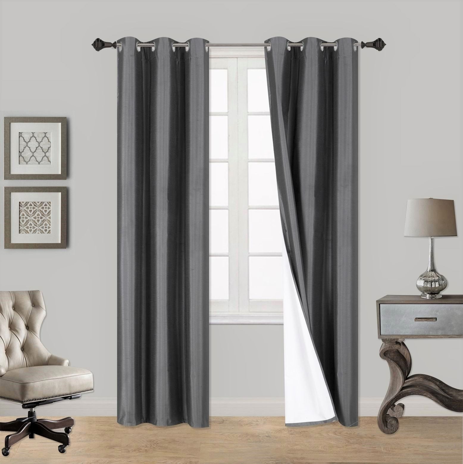 Zig Zag Insulated 100% Thermal Blackout Window 37" Wide Grommet Curtain Panel 