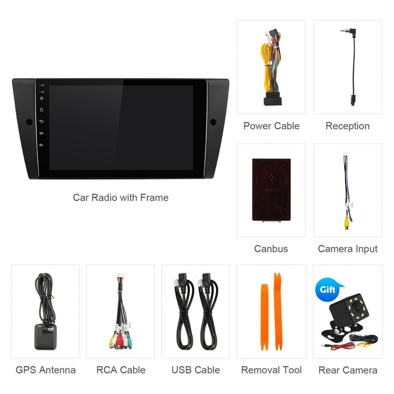 Hikity Estéreo De Auto De 9 Pulgadas Android 13 Doble DIN Con 4G 64G Carplay Inalambrico Y Android Auto Inalambrico 36 Bandas Dsp Eq Pantalla