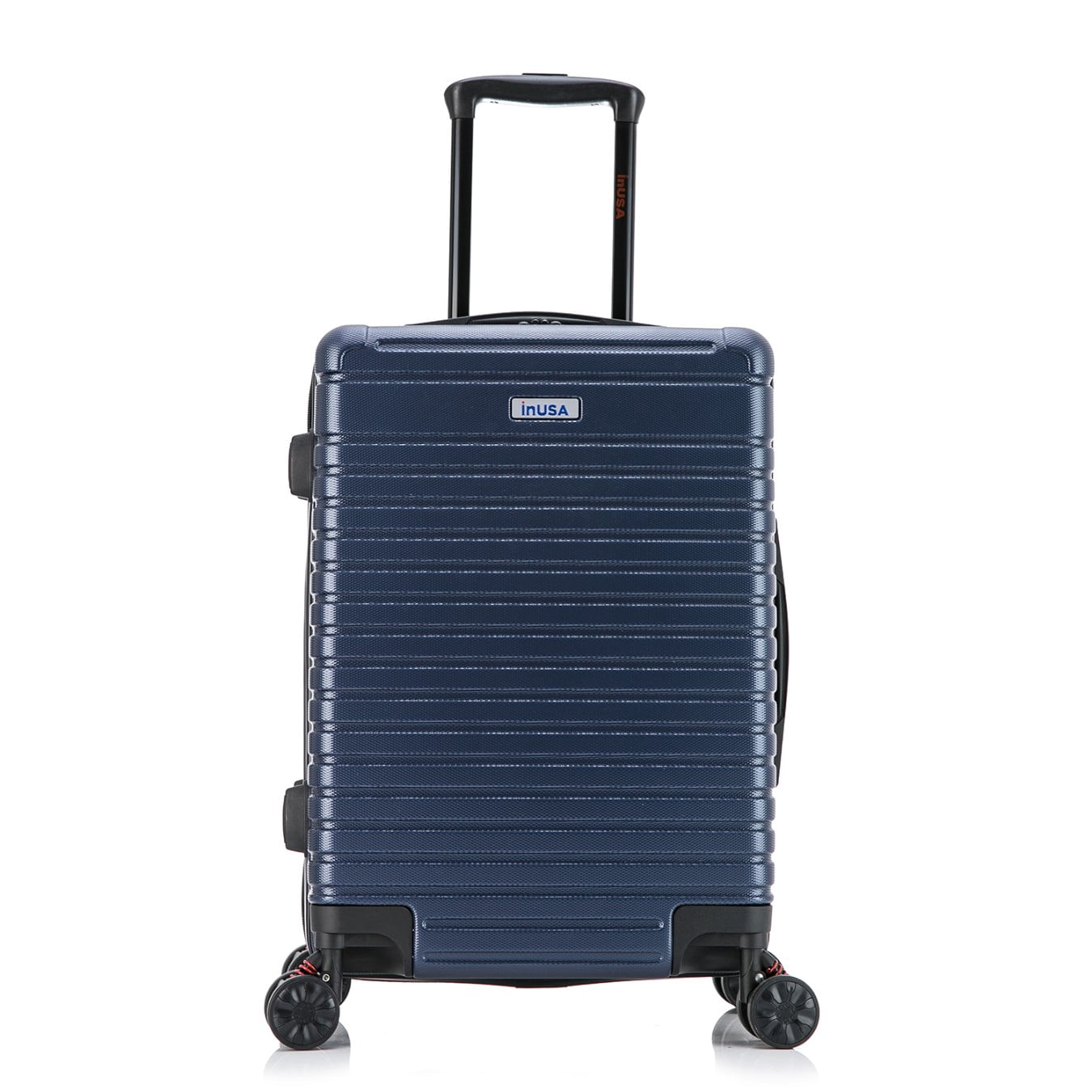 InUSA Deep 20" Hardside Lightweight Luggage with Spinner Wheels, Handle Studs, Trolley, Blue